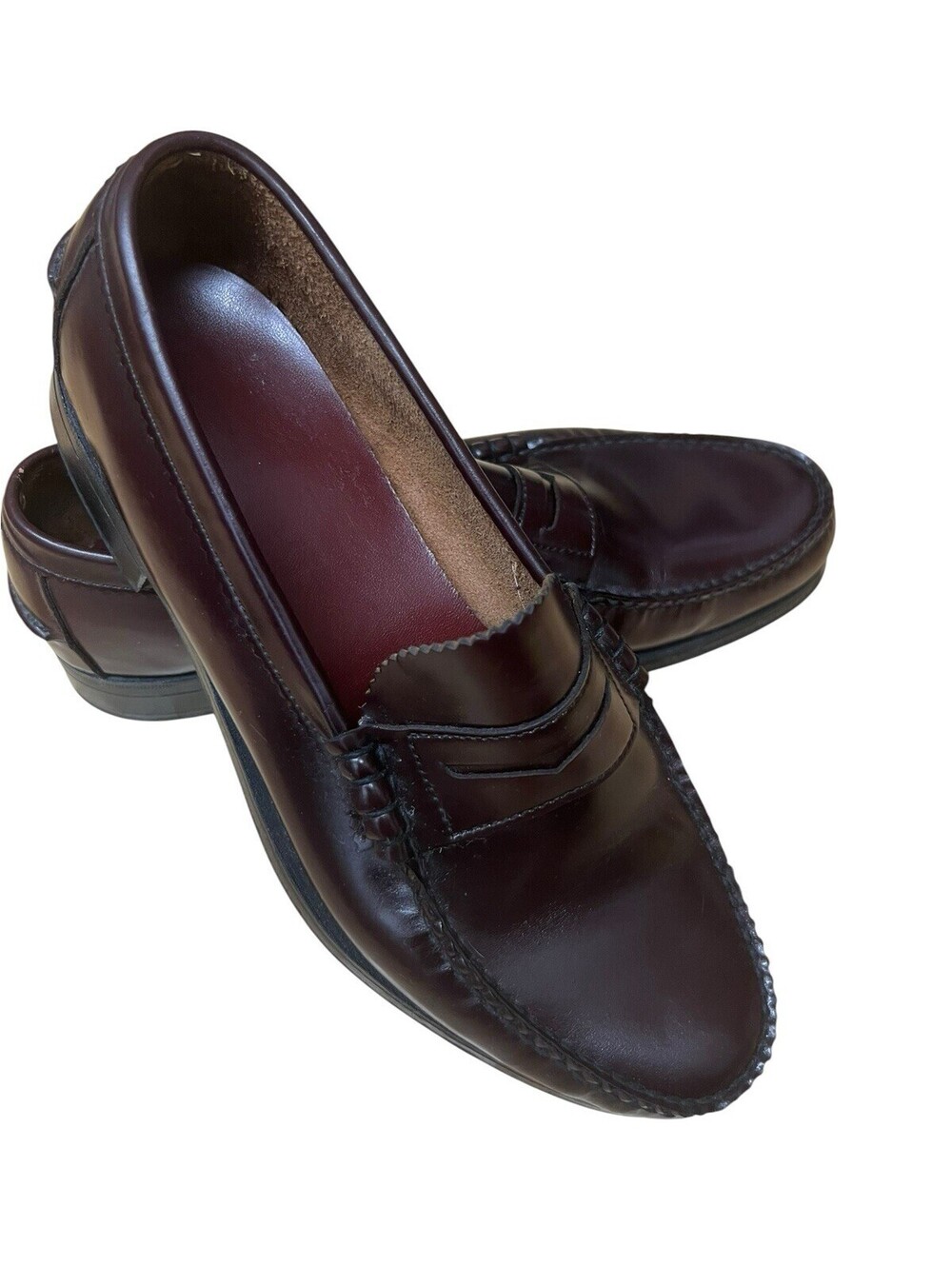Vintage Dexter Burgundy Penny Loafers Size 11 USA Leather Slip On